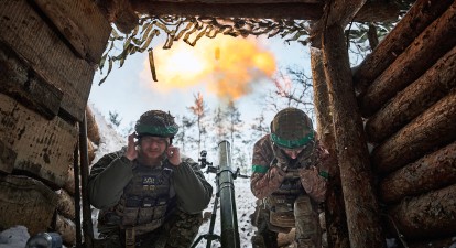 24 лютого — два роки, як Росія розпочала повномасштабне вторгнення в Україну. Кремінна, Луганська область, бійці полку «Азов» боронять Україну, 10 січня 2024. /Костянтин і Влада Ліберови, LIBKOS/Getty Images