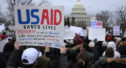 Прихильники USAID мітингують біля Капітолію. Вашингтон, 5 лютого 2025 року /Getty Images