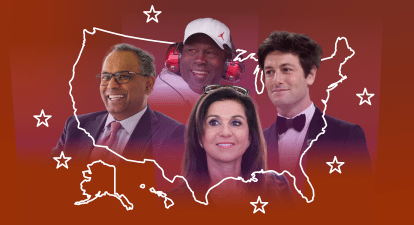 Раджив Джайн, Майкл Джордан, Ірен Озмен, Джош Кушнер. Колаж: Анастасія Левицька /Getty Images