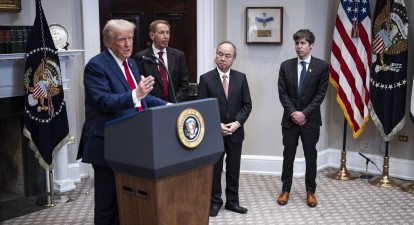 Президент США Дональд Трамп та CEO OpenAI Сем Альтман під час презентації проєкту Stargate в Білому домі, 21 січня /Getty Images