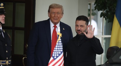 Президент США Дональд Трамп та президент України Володимир Зеленський під час зустрічі в Білому домі 18 серпня 2025 року /Getty Images