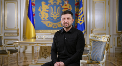 Володимир Зеленський після інтерв'ю телеканалу Bloomberg Television у Києві, 12 листопада 2025 року. /Getty Images