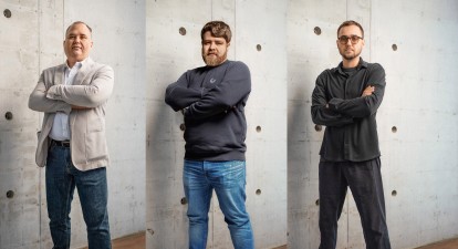 Партнери SMRK: Андрій Довженко (ліворуч), Олександр Косован (у центрі) та Влад Тісленко /Микита Завілінський для Forbes Ukraine