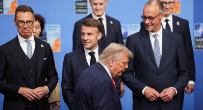 Дональд Трамп та європейські лідери на саміті НАТО. Червень 2025 року /Getty Images