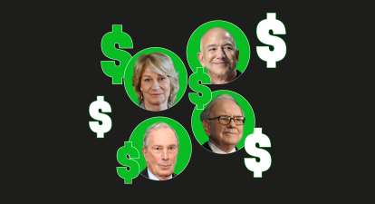 Воррен Баффет, Майкл Блумберг, Джефф Безос, Мерилін Саймонс /колаж Анастасія Решетнік