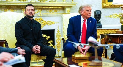 Володимир Зеленський і Дональд Трамп після двосторонніх перемовин у Білому домі /Getty Images