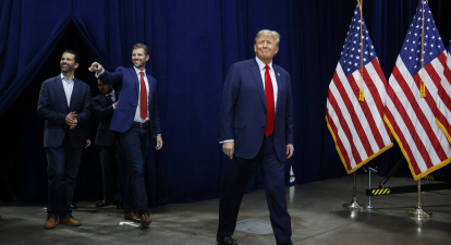 Президент США Дональд Трамп із синами Дональдом Трампом-молодшим та Еріком Трампом /Getty Images