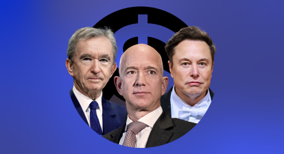 Перша трійка найбагатших людей світу: Бернар Арно, Ілон Маск, Джефф Безос. /коллаж Анастасия Левицкая