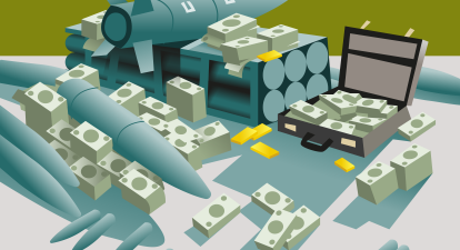 Міноборони, заборгованість, гроші, зброя /иллюстрация Илья Колесник для Forbes Ukraine