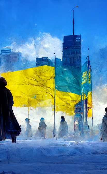 Оборона України. /Изображение сгенерировано ИИ Midjourney в соавторстве с Марией Шарлай