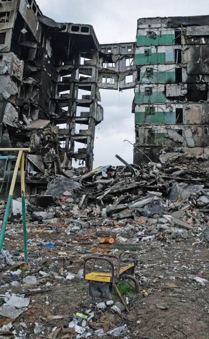 Поврежденный дом в Бородянке в Киевской области. /Getty Images
