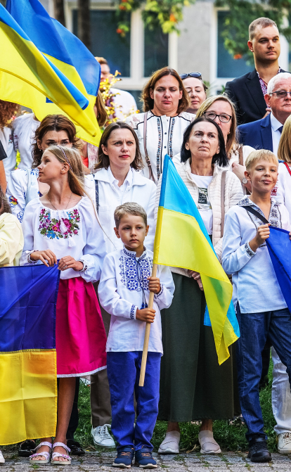 Ураїнські біженці на День Незалежності України в Ґданську, Польща /Getty Images