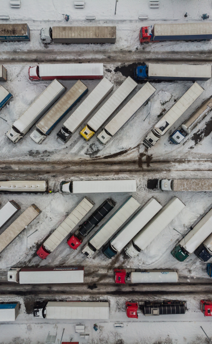 У лютому на території Польщі на дорозі очікувало близько 3000 вантажівок /Getty Images