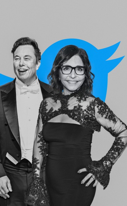 Ілон Маск і Лінда Яккаріно почали разом працювати в Twitter. /ілюстрація Getty Images / Анна Наконечна