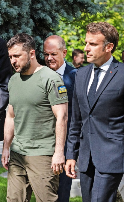 Приезд в Украину канцлера Германии Олафа Шольца, президента Франции Эмманюэля Макрона, премьер-министра Италии Марио Драги и президента Румынии Клауса Йоханниса стал центральной новостью европейских и американских медиа. /Getty Images