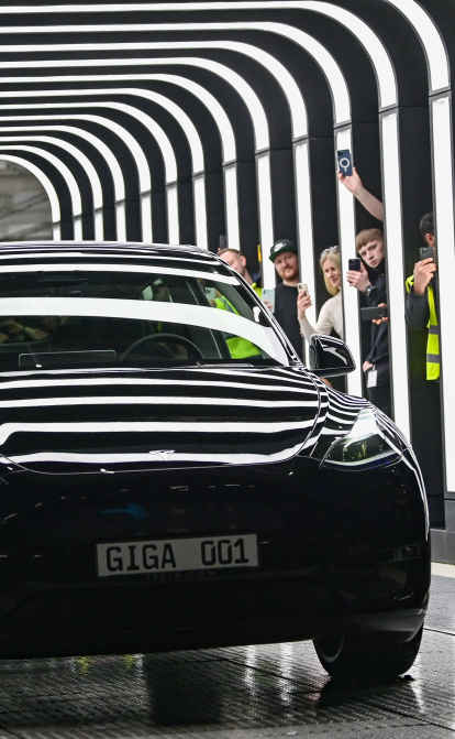 Ілон Маск на відкритті «Gigafactory» Tesla 22 березня 2022 року в Грюнгайде /Getty Images