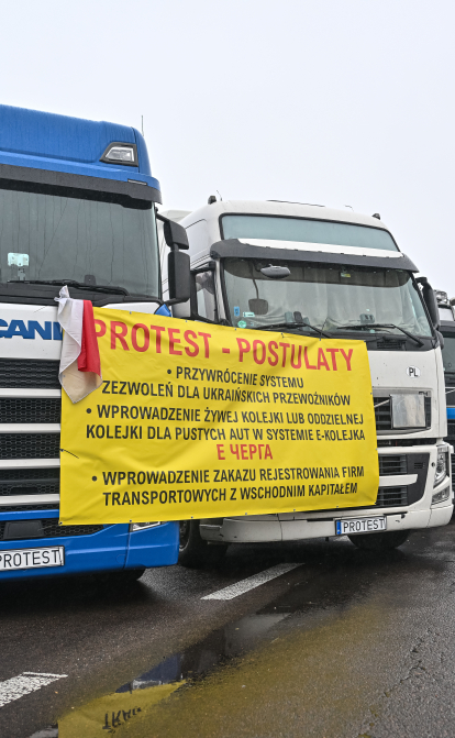 Страйк на кордоні. Польські перевізники планують заблокувати рух вантажівок на ще одному пункті пропуску /Getty Images