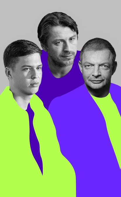 Волонтеры Игорь Лаченков и Сергей Притула, соучредитель monobank Олег Гороховский. Фонды и бизнес собирают миллиарды для Украины /Иллюстрация Александра Карасева