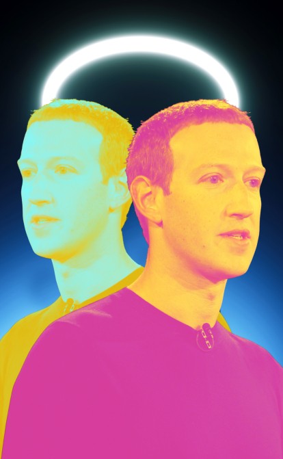 Марк Цукерберг, глава Facebook. Фото Getty Images / Иллюстрация Анна Наконечная
