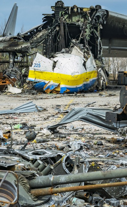 Україна втратила найбільший у світі транспортний літак «Мрія» під час боїв за аеропорт Гостомеля. /Getty Images