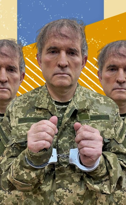 Виктор Медведчук пытался бежать за границу. Его задержали, ему грозит до 15 лет тюрьмы. Фото СБУ. Иллюстрация Анна Наконечная