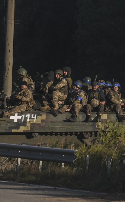 Українські бійці на бойовій машині піхоти. Харків, 9 вересня 2022 року /Getty Images
