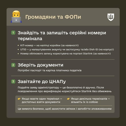 «Білий список Starlink». Як громадянам та бізнесу зареєструвати термінал – покрокова інструкція /Фото 2