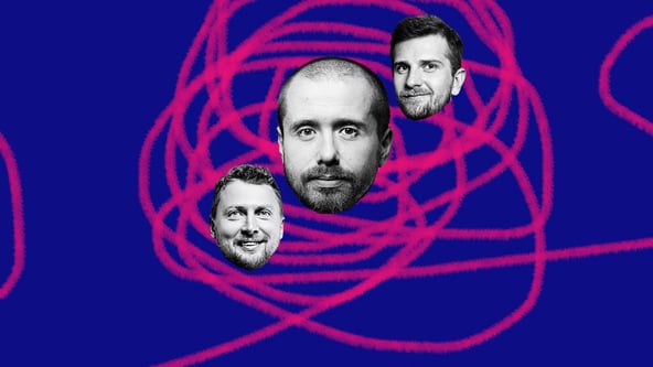 Артём Бородатюк, основатель группы компаний Netpeak Group, Александр Смирнов, креативный директор Tabasco, Кирилл Сигида, соучредитель компании Reface, Zibra и Pawa. Фото предоставлены пресс-службами героев. Коллаж – Анна Наконечная