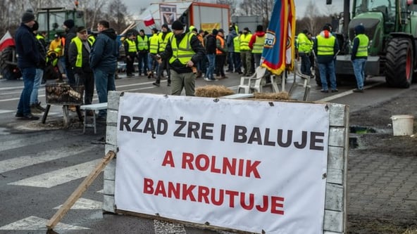 Протести фермерів у Дорогуську. Фото: Войтек Яргіло/PAP