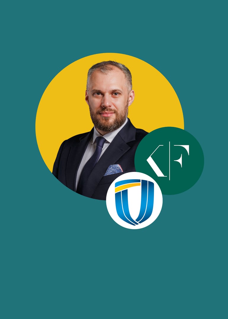 Роман Бондар пішов з «Укроборонпром», щоб очолити український офіс Korn Ferry. Фото з особистого архіву / логотипи з сайтів компаній