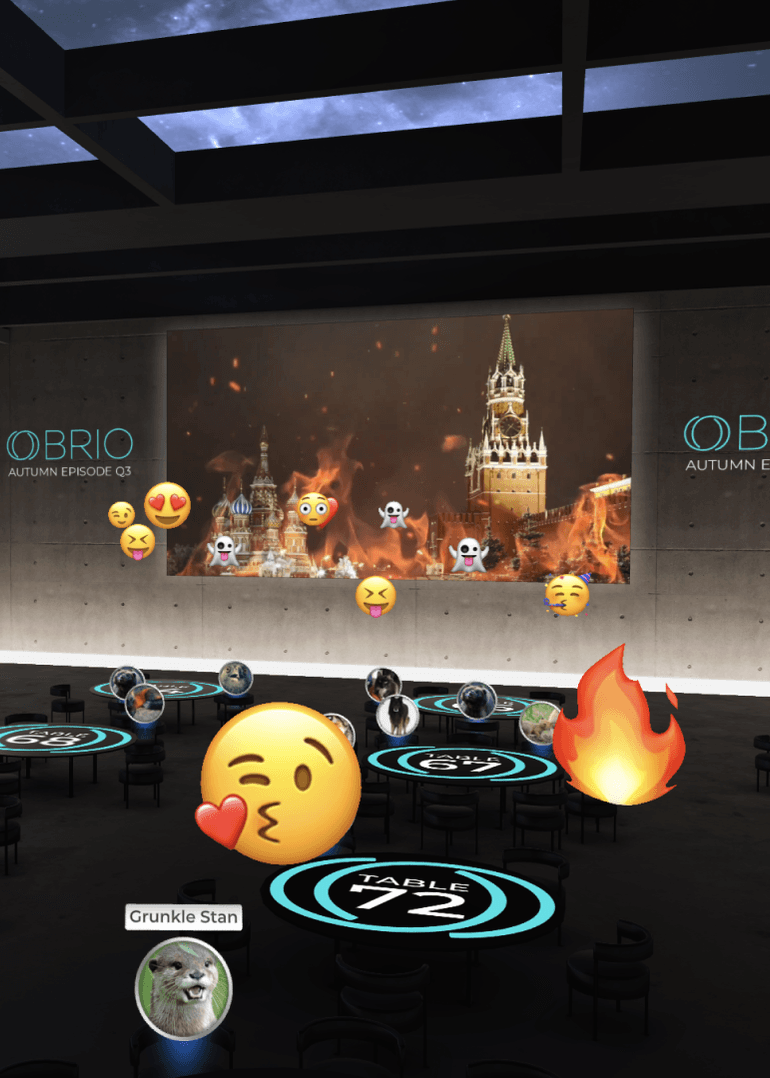 Джерело: Party.Space. Лаунж-кімната на івенті IT-компанії OBRIO із зображенням Кремля, що палає