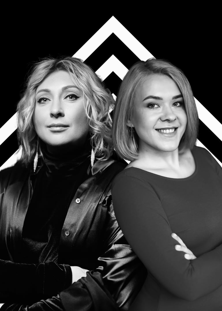 Вікторія Тігіпко, керуюча партнерка венчурного фонду TA Ventures і Вікторія Рєпа, співзасновниця стартапу BetterMe. Фото з особистих архівів / Shutterstock / Ілюстрація Анна Наконечна