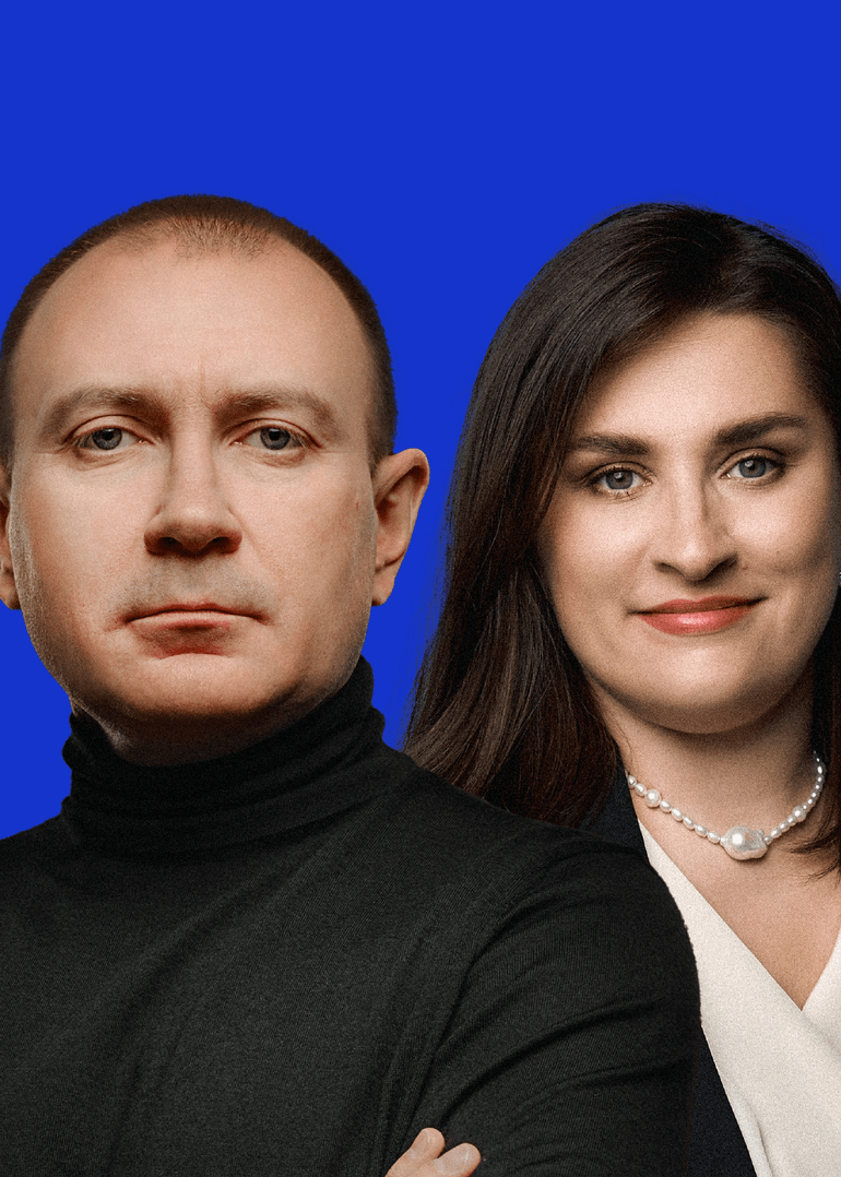Вячеслав Климов, співвласник «Нової пошти» та групи NOVA. Віра Платонова, старша віцепрезидентка Visa, яка відповідає за 17 ринків.