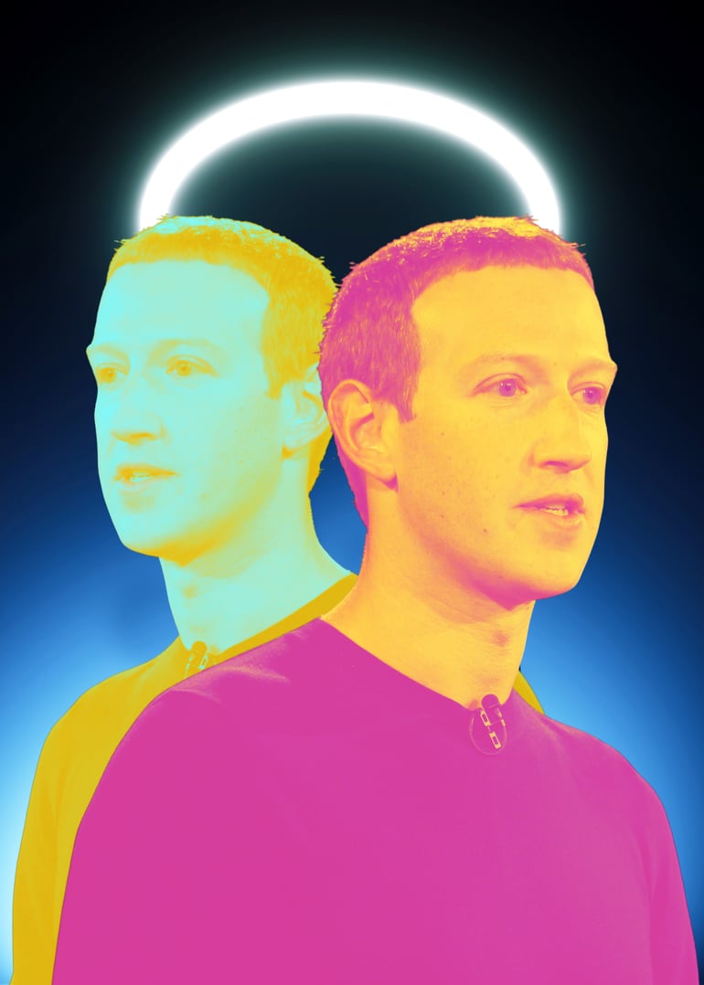 Марк Цукерберг, глава Facebook. Фото Getty Images / Ілюстрація Анна Наконечна