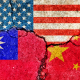 Ілюстрація прапорів США, Китаю та Тайваню (фото - GettyImages) /Getty Images