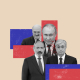 Нікол Пашинян, Олександр Лукашенко, Володимир Путін, Токаєв Касим-Жомарт. Ілюстрація Анна Наконечна /Getty Images