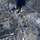 Супутникове зображення, яке показує пожежу в аеропорту у Гостомелі 11 березня. /MAXAR TECHNOLOGIES