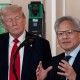 Президент США Дональд Трамп і Дженсен Хуанг, співзасновник і CEO Nvidia Corp. 30 квітня 2025 року /Getty Images