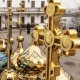 У Києво-Печерській лаврі розміщувалась Українська православна церква Московського патріархату (УПЦ МП), російська церква в Україні, яка нещодавно втратила привілеї на оренду Успенського собору та Трапезної церкви через хвилю перевірок з боку влади /Getty Images