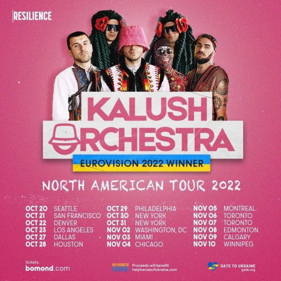 Афіша виступів Kalush Orchestra у США