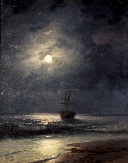 «Судно на якорі», 1885. Іван Айвазовський