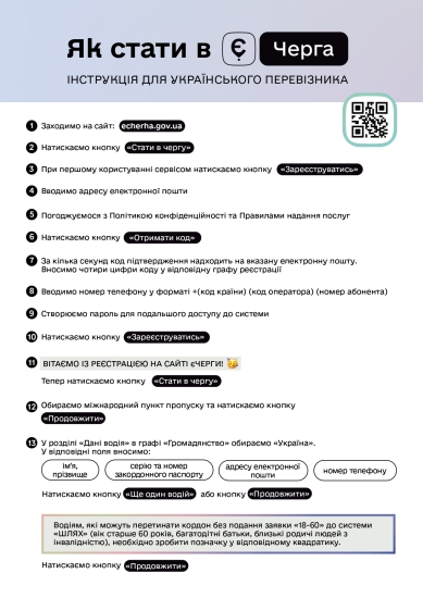 На 16 пунктах пропуска со странами Европы заработала єлектронная очередь /Фото 1